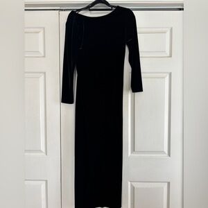 Sophisticated Black Velvet Maxi Dress